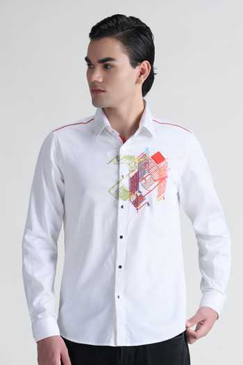 Abkasa Contessa Embroidered Cotton Shirt 
