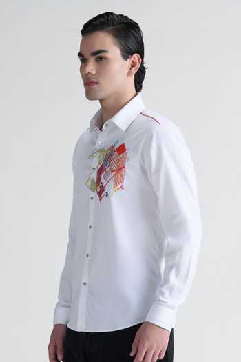 Buy Abkasa White Cotton Contessa Embroidered Shirt Online at Aza Fashions Buy_Abkasa_White Cotton Contessa Embroidered Shirt _Online_at_Aza_Fashions