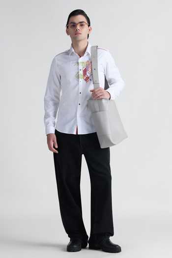 Shop Abkasa White Cotton Contessa Embroidered Shirt Online at Aza Fashions Shop_Abkasa_White Cotton Contessa Embroidered Shirt _Online_at_Aza_Fashions
