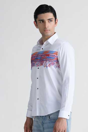 Abkasa White Cotton Nerissa Shirt Online at Aza Fashions Abkasa_White Cotton Nerissa Shirt _Online_at_Aza_Fashions