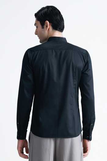 Abkasa Elio Cotton Mandarin Collar Shirt 