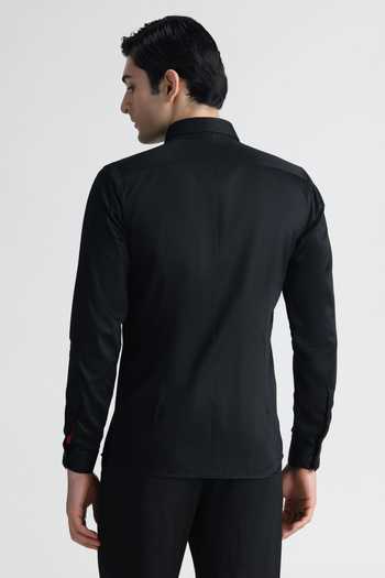 Abkasa Lyon Swirl Print Cotton Long Sleeve Shirt 