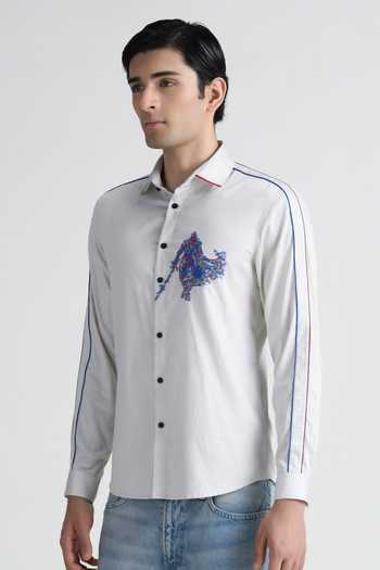 Abkasa White Cotton Bastien Shirt Online at Aza Fashions Abkasa_White Cotton Bastien Shirt _Online_at_Aza_Fashions
