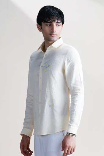 Shop Abkasa Beige Linen Leya Shirt Online at Aza Fashions Shop_Abkasa_Beige Linen Leya Shirt _Online_at_Aza_Fashions