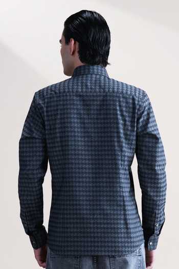 Abkasa Isabella Houndstooth Cotton Shirt 