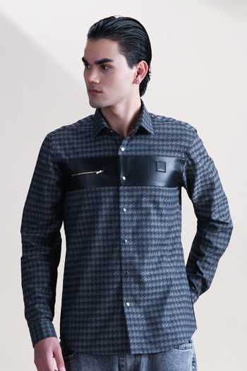 Abkasa Isabella Houndstooth Cotton Shirt 