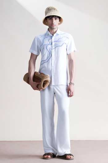 Buy Abkasa White Linen Vonda Embroidered Shirt Online at Aza Fashions Buy_Abkasa_White Linen Vonda Embroidered Shirt _Online_at_Aza_Fashions