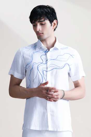 Abkasa Vonda Linen Embroidered Shirt 