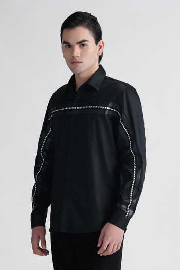 Buy Abkasa Black Cotton Ennid Shirt Online at Aza Fashions Buy_Abkasa_Black Cotton Ennid Shirt _Online_at_Aza_Fashions