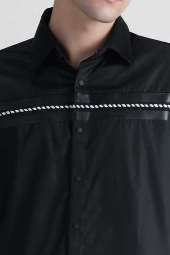 Shop Abkasa Black Cotton Ennid Shirt Online at Aza Fashions Shop_Abkasa_Black Cotton Ennid Shirt _Online_at_Aza_Fashions