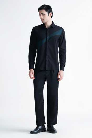 Abkasa_Black Cotton Sylvie Shirt _Online_at_Aza_Fashions