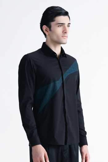 Buy_Abkasa_Black Cotton Sylvie Shirt _Online_at_Aza_Fashions