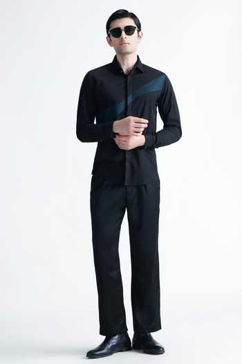 Abkasa_Black Cotton Sylvie Shirt _at_Aza_Fashions
