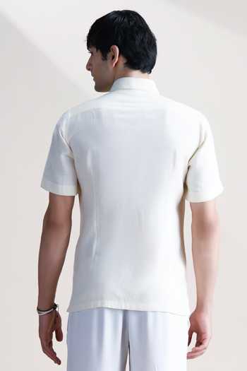 Abkasa Francois Linen Embroidered Shirt 