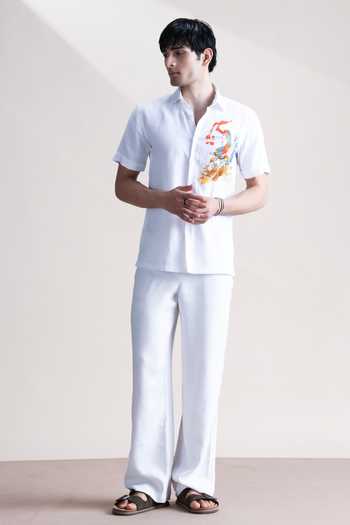 Abkasa_White Linen Genevieve Shirt _Online_at_Aza_Fashions