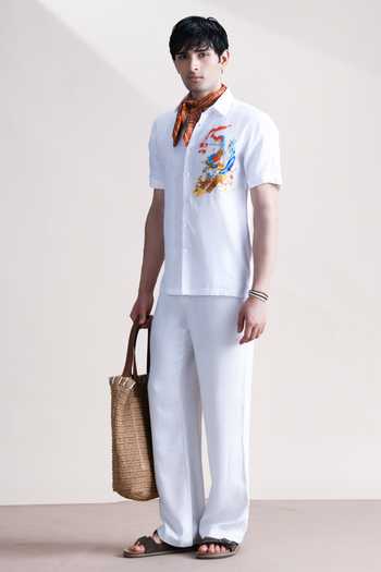 Buy_Abkasa_White Linen Genevieve Shirt _Online_at_Aza_Fashions