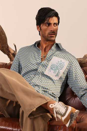 Shop_Abkasa_Blue Cotton Malaga Shirt _Online_at_Aza_Fashions