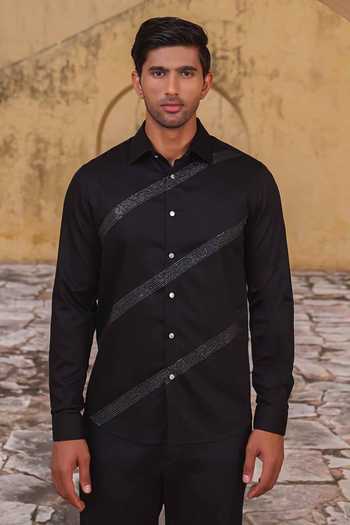 Abkasa Quentin Diagonal Embellished Shirt 