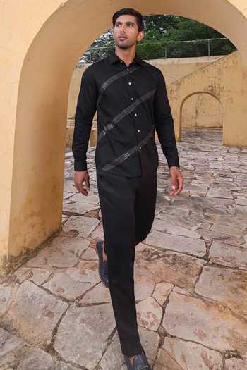 Abkasa Quentin Diagonal Embellished Shirt 