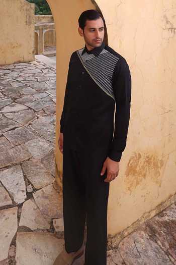 Buy_Abkasa_Black Cotton Reno Shirt 