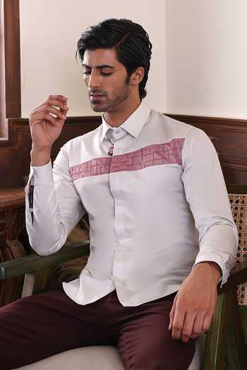 Abkasa_White Cotton Giovanni Shirt _Online_at_Aza_Fashions