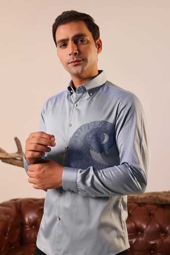 Abkasa Columbus Embroidered Cotton Shirt 