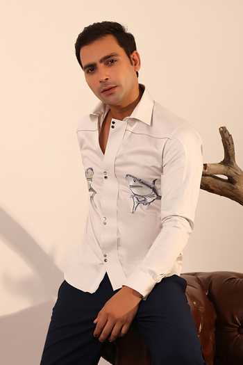 Abkasa Earl Cotton Printed Button-Down Shirt 
