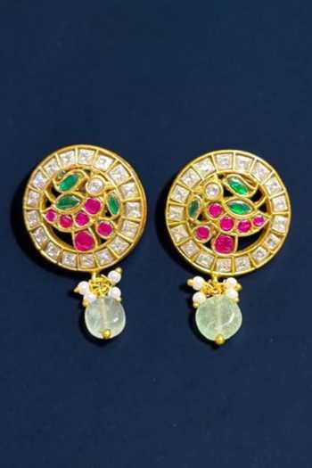Buy Amaara Jewels Green Gulnaar Embellished Necklace Set Online at Aza Fashions Buy_Amaara Jewels_Green Gulnaar Embellished Necklace Set _Online_at_Aza_Fashions