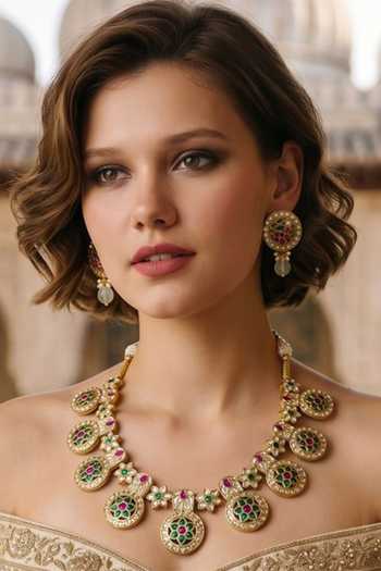 Amaara Jewels Gulnaar Embellished Necklace Set 