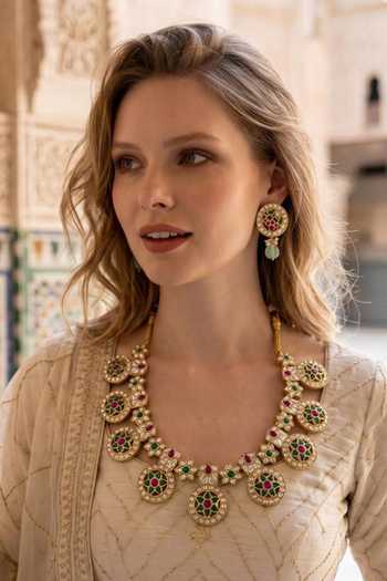 Amaara Jewels Gulnaar Embellished Necklace Set 