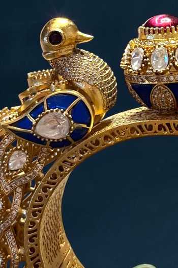 Amaara Jewels_Blue Rajsi Mayur Shaped Bangle _Online_at_Aza_Fashions