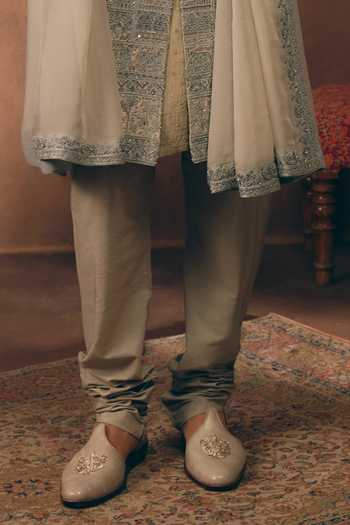 MUKTI AND KAVITH CASA Grey Silk, Tissue, Organza Opulent Zardozi Embroidered Sherwani Set Online at Aza Fashions MUKTI AND KAVITH CASA_Grey Silk, Tissue, Organza Opulent Zardozi Embroidered Sherwani Set _Online_at_Aza_Fashions