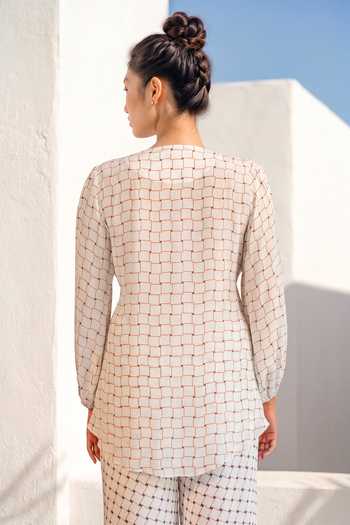 Nautanky Grid Print Top & Pant Set 