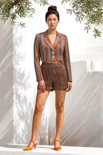 Nautanky Printed Jacket & Shorts Set 