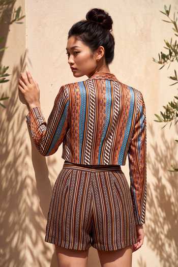 Nautanky Printed Jacket & Shorts Set 
