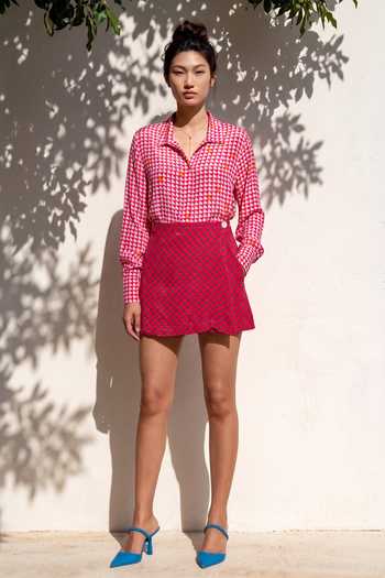 Nautanky Printed Shirt & Skorts Set 