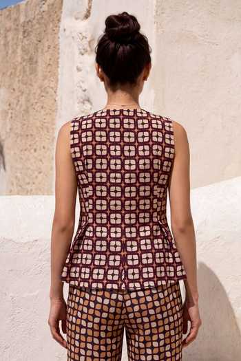 Nautanky Matrix Printed Waistcoat & Trouser Set 