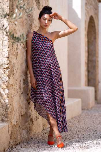 Nautanky Geometric Print Dress 