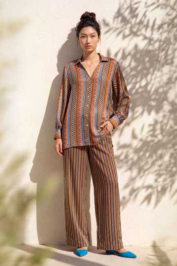 Nautanky Stripe Print Shirt & Trouser Set 