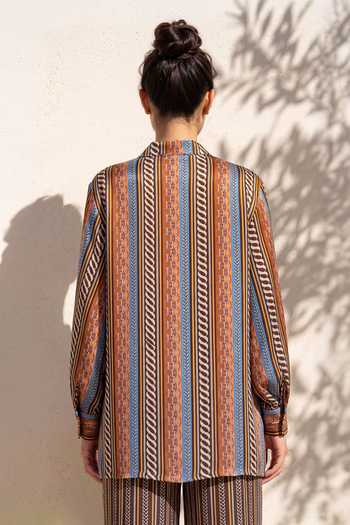 Nautanky Stripe Print Shirt & Trouser Set 