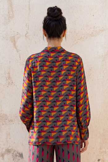 Nautanky Geometric Print Shirt & Trouser Set 