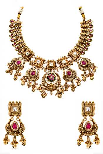 Prestones Stone Embellished Necklace Set 