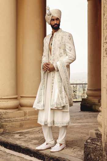 AMIT BEHKI Hand Embroidered Silk Stole 