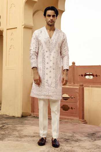 AMIT BEHKI Raw Silk Kurta & Pant Set 