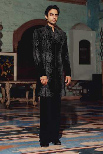 AMIT BEHKI Hand Embroidered Sherwani & Kurta Set 