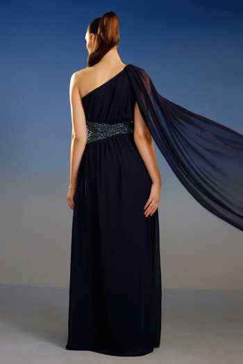 Bling Empire Sovereign One Shoulder Draped Dress 