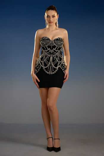 Bling Empire Stellar Noir Peplum Glamour Dress 