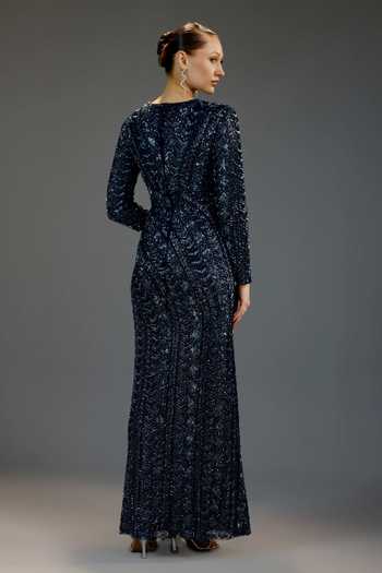 Bling Empire V Neck Wrap Maxi Dress
