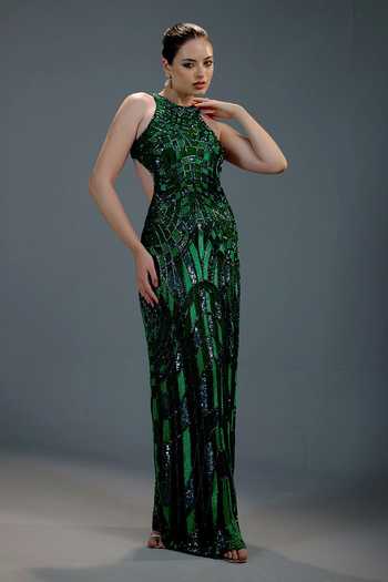 Bling Empire Vibrant Emerald Muse Gown 