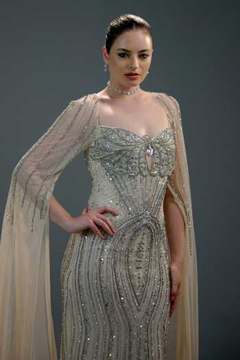 Bling Empire Grey Mesh Sequins, Beads, Stones, Crystals Golden Gossamer Radiance Gown at Aza Fashions Bling Empire_Grey Mesh Sequins, Beads, Stones, Crystals Golden Gossamer Radiance Gown _at_Aza_Fashions
